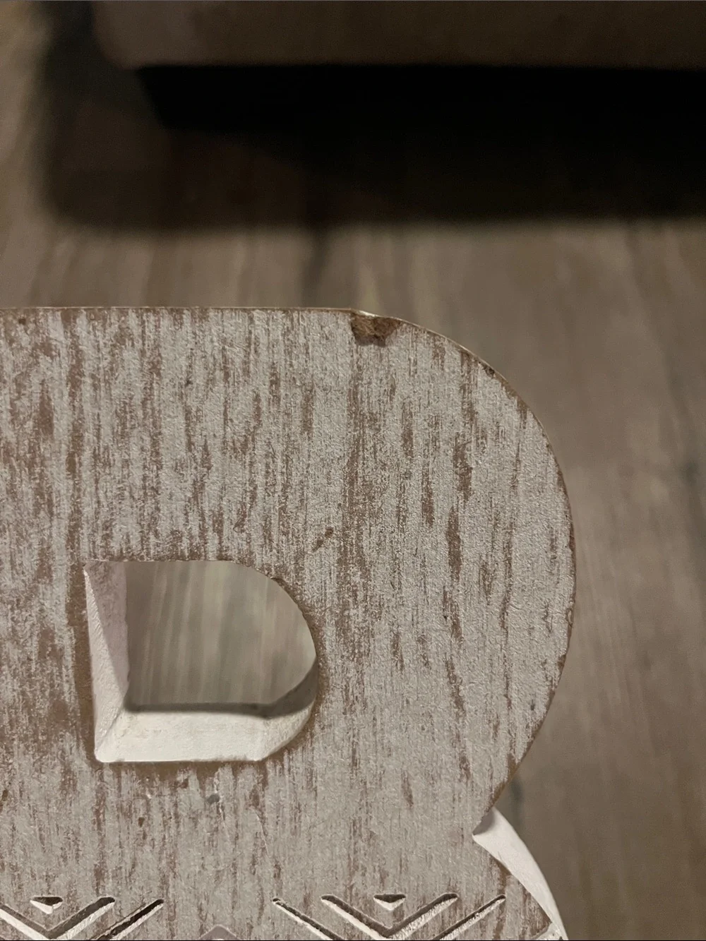Neutral Whitewashed Wood Letter B Wall Decor